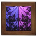 Beautiful Lilac Fractal Feathers of the Starling Framed Tiles Front