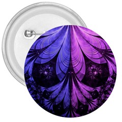 Beautiful Lilac Fractal Feathers Of The Starling 3  Buttons by jayaprime