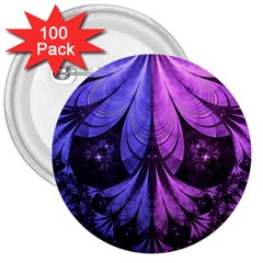 Beautiful Lilac Fractal Feathers Of The Starling 3  Buttons (100 Pack)  by jayaprime