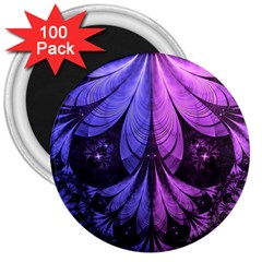 Beautiful Lilac Fractal Feathers Of The Starling 3  Magnets (100 Pack) by jayaprime