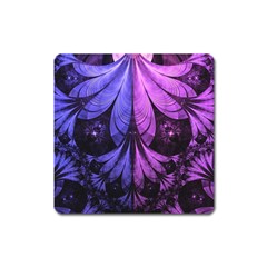 Beautiful Lilac Fractal Feathers Of The Starling Square Magnet by jayaprime