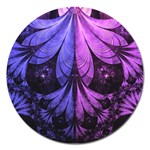 Beautiful Lilac Fractal Feathers of the Starling Magnet 5  (Round) Front