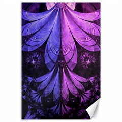 Beautiful Lilac Fractal Feathers Of The Starling Canvas 24  X 36  by jayaprime