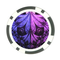 Beautiful Lilac Fractal Feathers Of The Starling Poker Chip Card Guard by jayaprime