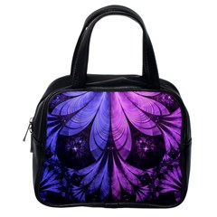 Beautiful Lilac Fractal Feathers Of The Starling Classic Handbags (one Side) by jayaprime