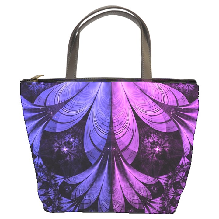 Beautiful Lilac Fractal Feathers of the Starling Bucket Bags