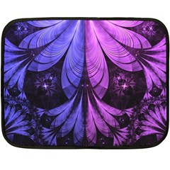 Beautiful Lilac Fractal Feathers Of The Starling Double Sided Fleece Blanket (mini)  by jayaprime