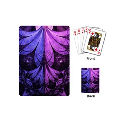 Beautiful Lilac Fractal Feathers Of The Starling Playing Cards (mini)  by jayaprime