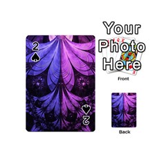 Beautiful Lilac Fractal Feathers Of The Starling Playing Cards 54 (mini)  by jayaprime