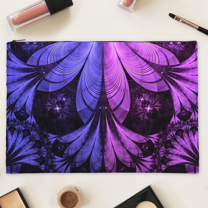 Beautiful Lilac Fractal Feathers of the Starling Cosmetic Bag (XXL) 