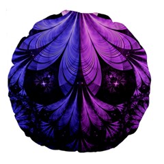 Beautiful Lilac Fractal Feathers Of The Starling Large 18  Premium Round Cushions by jayaprime