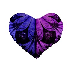 Beautiful Lilac Fractal Feathers Of The Starling Standard 16  Premium Heart Shape Cushions by jayaprime