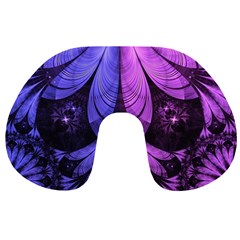 Beautiful Lilac Fractal Feathers Of The Starling Travel Neck Pillows by jayaprime