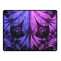 Beautiful Lilac Fractal Feathers Of The Starling Double Sided Fleece Blanket (small)  by jayaprime