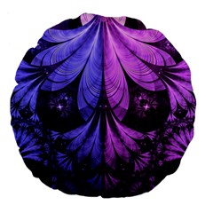 Beautiful Lilac Fractal Feathers Of The Starling Large 18  Premium Flano Round Cushions by jayaprime