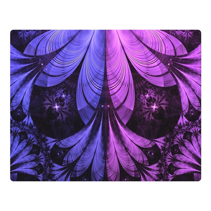 Beautiful Lilac Fractal Feathers of the Starling Double Sided Flano Blanket (Large) 