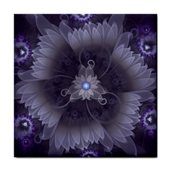 Amazing Fractal Triskelion Purple Passion Flower Tile Coasters by jayaprime