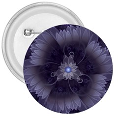 Amazing Fractal Triskelion Purple Passion Flower 3  Buttons by jayaprime