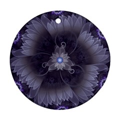 Amazing Fractal Triskelion Purple Passion Flower Ornament (round) by jayaprime