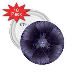 Amazing Fractal Triskelion Purple Passion Flower 2 25  Buttons (10 Pack)  by jayaprime