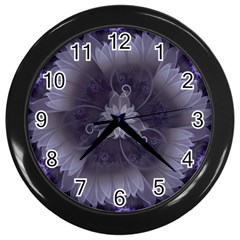 Amazing Fractal Triskelion Purple Passion Flower Wall Clocks (black) by jayaprime