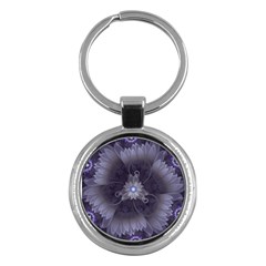 Amazing Fractal Triskelion Purple Passion Flower Key Chains (round)  by jayaprime