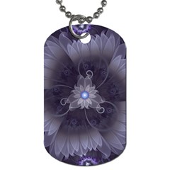 Amazing Fractal Triskelion Purple Passion Flower Dog Tag (two Sides) by jayaprime