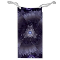 Amazing Fractal Triskelion Purple Passion Flower Jewelry Bag by jayaprime