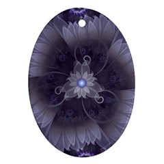 Amazing Fractal Triskelion Purple Passion Flower Oval Ornament (two Sides) by jayaprime