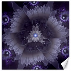 Amazing Fractal Triskelion Purple Passion Flower Canvas 12  X 12   by jayaprime