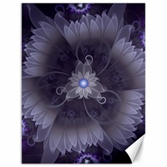 Amazing Fractal Triskelion Purple Passion Flower Canvas 12  X 16   by jayaprime