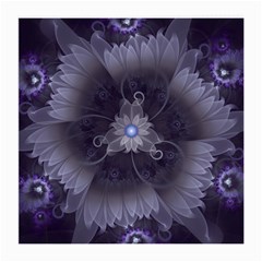 Amazing Fractal Triskelion Purple Passion Flower Medium Glasses Cloth (2-side) by jayaprime