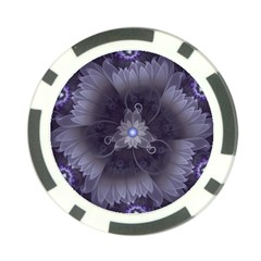 Amazing Fractal Triskelion Purple Passion Flower Poker Chip Card Guard by jayaprime