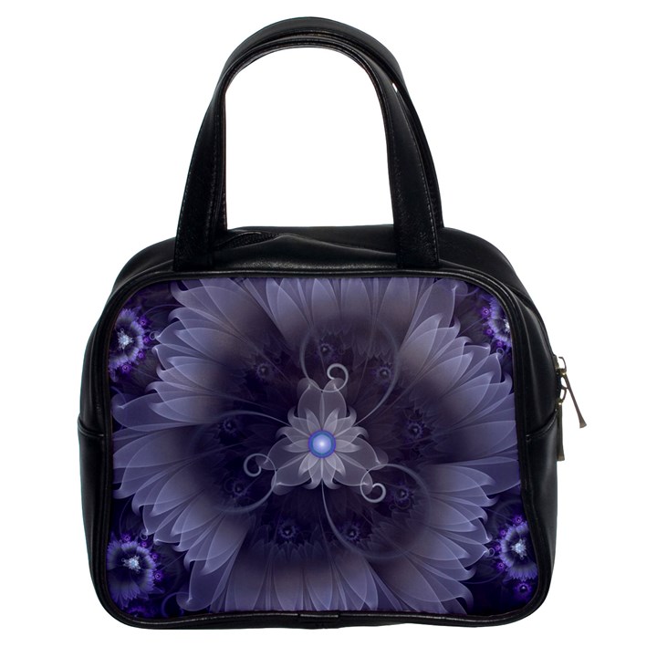 Amazing Fractal Triskelion Purple Passion Flower Classic Handbags (2 Sides)