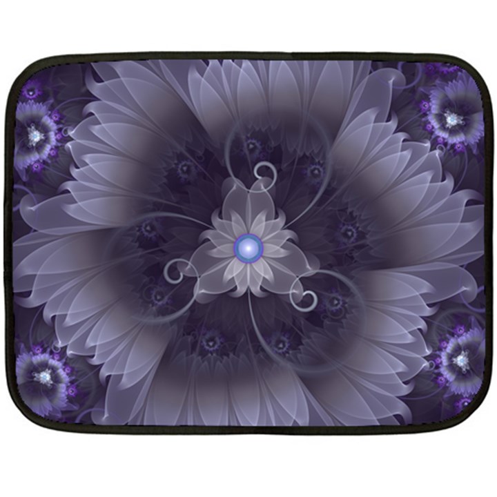 Amazing Fractal Triskelion Purple Passion Flower Double Sided Fleece Blanket (Mini) 