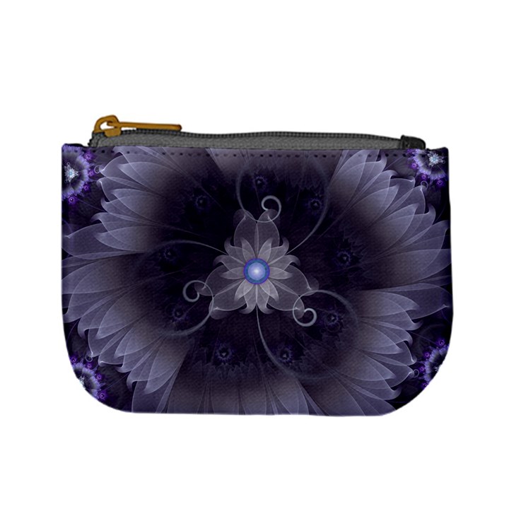 Amazing Fractal Triskelion Purple Passion Flower Mini Coin Purses