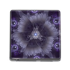 Amazing Fractal Triskelion Purple Passion Flower Memory Card Reader (square) by jayaprime