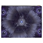 Amazing Fractal Triskelion Purple Passion Flower Cosmetic Bag (XXXL)  Back