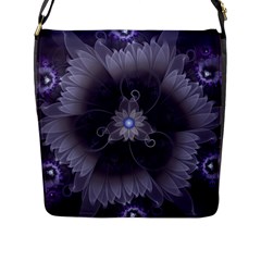 Amazing Fractal Triskelion Purple Passion Flower Flap Messenger Bag (l)  by jayaprime