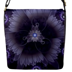 Amazing Fractal Triskelion Purple Passion Flower Flap Messenger Bag (s) by jayaprime