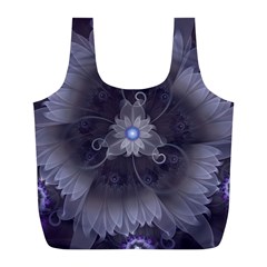 Amazing Fractal Triskelion Purple Passion Flower Full Print Recycle Bags (l)  by jayaprime