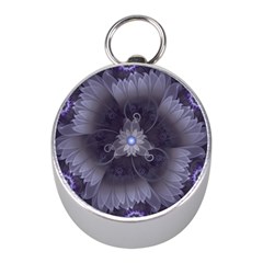 Amazing Fractal Triskelion Purple Passion Flower Mini Silver Compasses by jayaprime