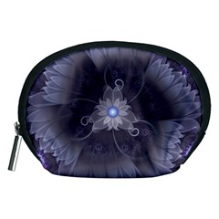 Amazing Fractal Triskelion Purple Passion Flower Accessory Pouches (medium)  by jayaprime