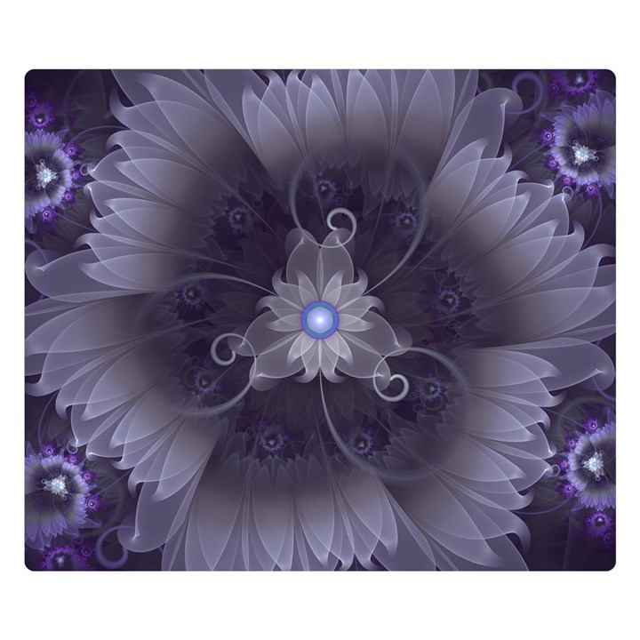 Amazing Fractal Triskelion Purple Passion Flower Double Sided Flano Blanket (Small) 