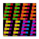 Colorful rectangles and squares                        Tile Coaster Front