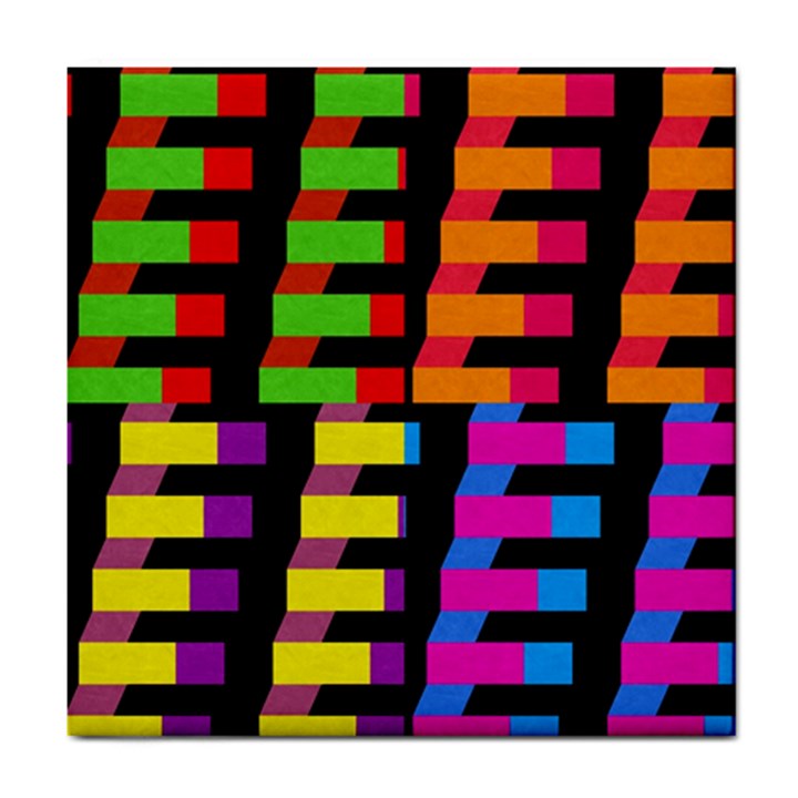 Colorful rectangles and squares                        Tile Coaster