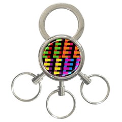 Colorful Rectangles And Squares                        3-ring Key Chain by LalyLauraFLM