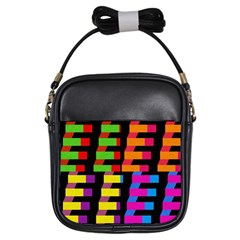 Colorful Rectangles And Squares                        Girls Sling Bag by LalyLauraFLM