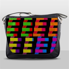 Colorful Rectangles And Squares                        Messenger Bag by LalyLauraFLM