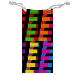 Colorful Rectangles And Squares                        Jewelry Bag by LalyLauraFLM